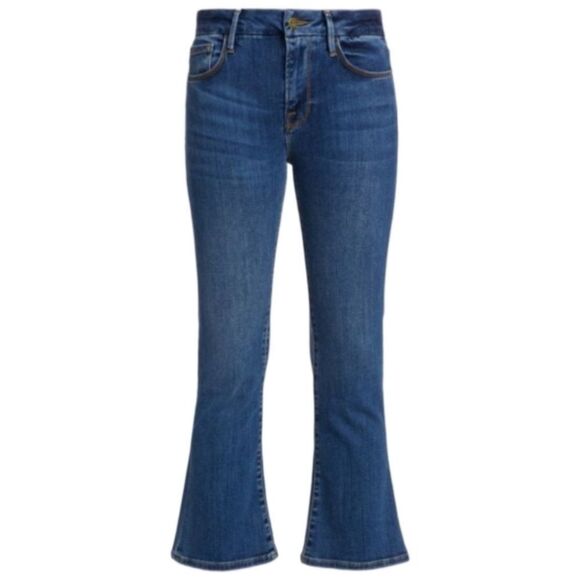 FRAME Jeans Le Crop Mini Boot Raw Hem in Edgewater Wash Blue Size 27 - Picture 9 of 9